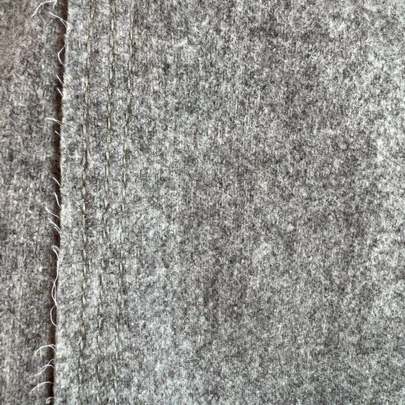 POLECI gray wool blend lined flared sleeve pocket elastic waist classic coat 4 - Picture 7 of 14
